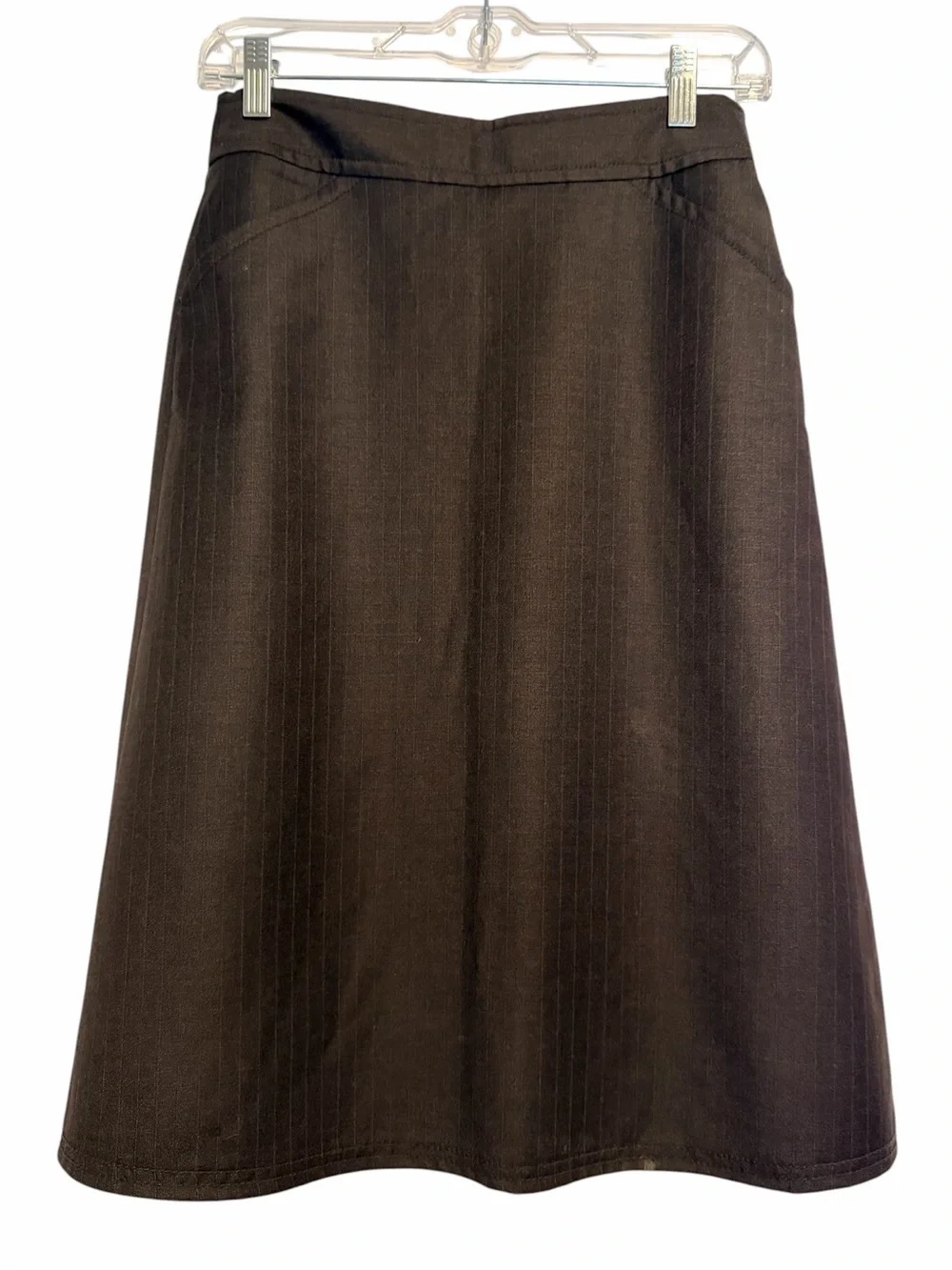 J. Crew Grey A-Line Skirt With Subtle Pinstripes Women’s Size 0